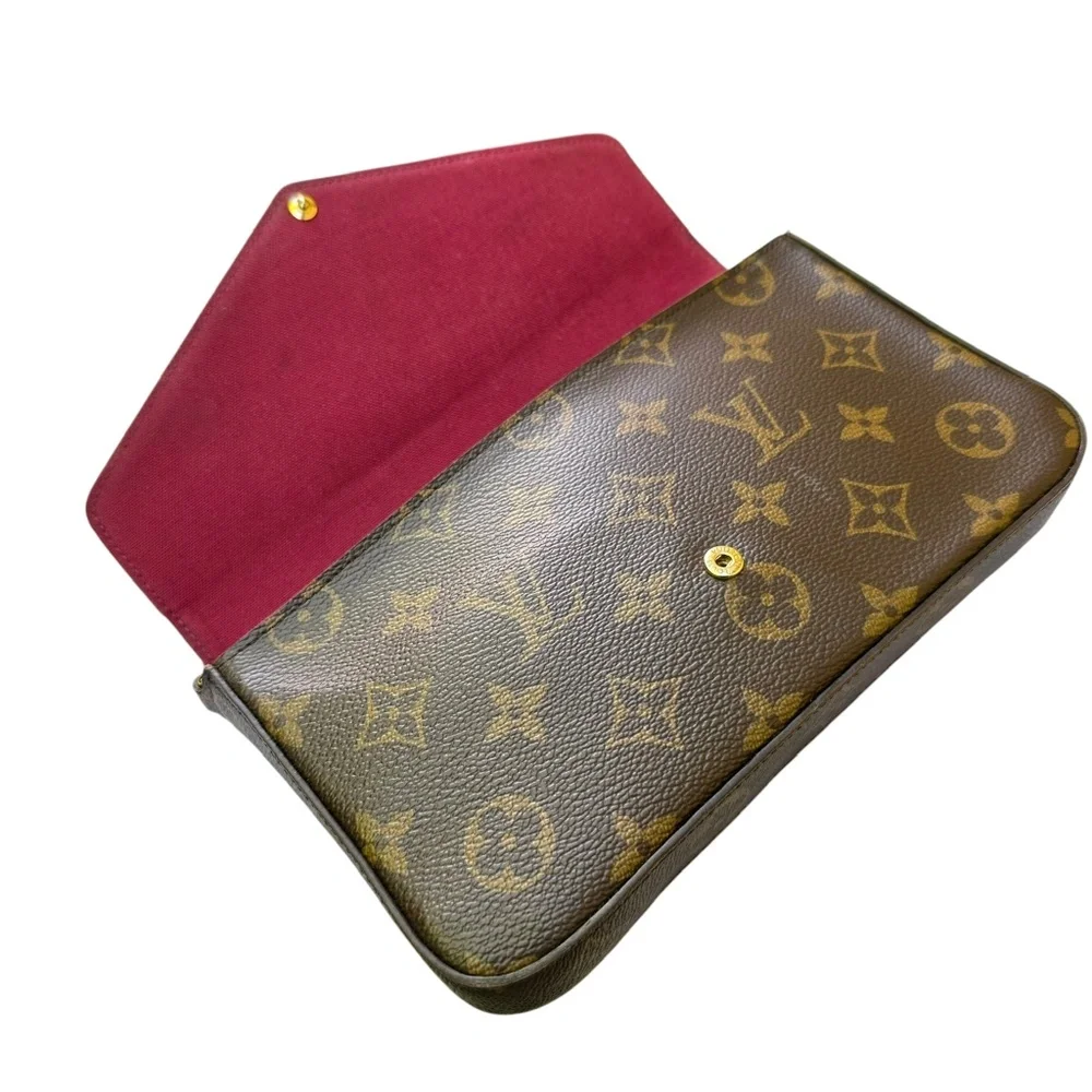 Genuine LOUIS VUITTON Pochette Felicie Monogram Canvas Clutch Bag Authenticated - Picture 9 of 16